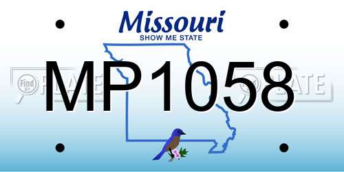 MP1058 Missouri License Plate