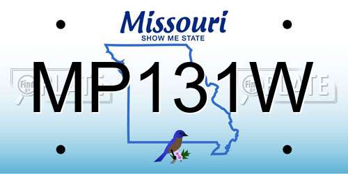 MP131W Missouri License Plate