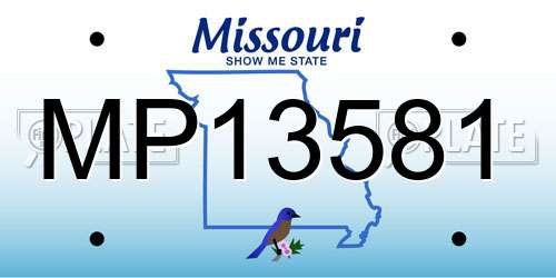 MP13581 Missouri License Plate