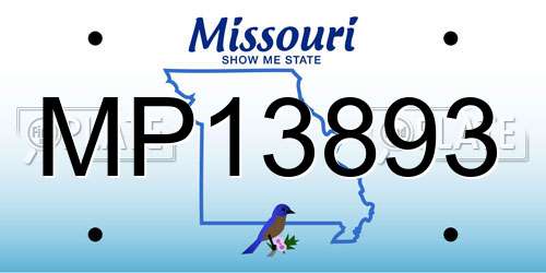 MP13893 Missouri License Plate