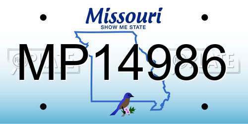 MP14986 Missouri License Plate