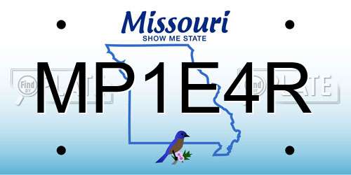MP1E4R Missouri License Plate