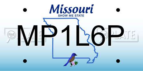 MP1L6P Missouri License Plate