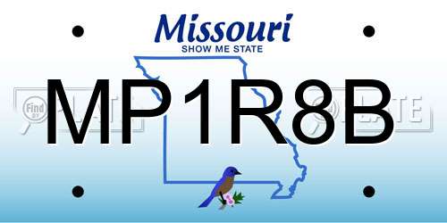 MP1R8B Missouri License Plate