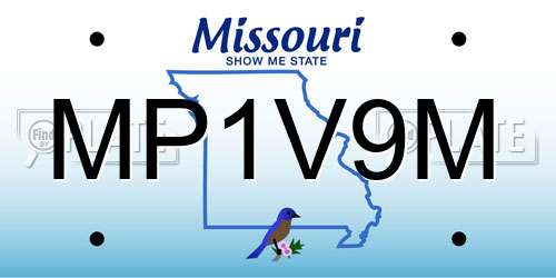 MP1V9M Missouri License Plate