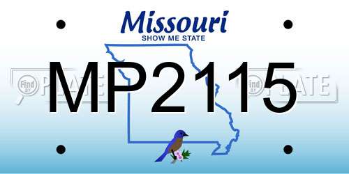 MP2115 Missouri License Plate