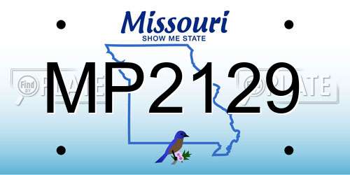 MP2129 Missouri License Plate