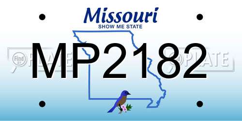 MP2182 Missouri License Plate