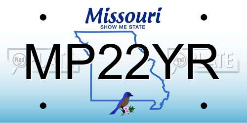MP22YR Missouri License Plate
