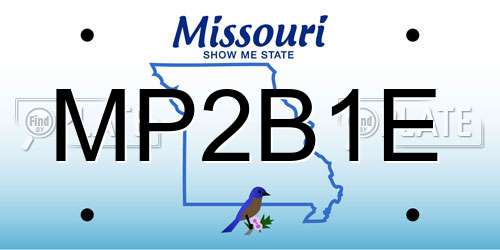 MP2B1E Missouri License Plate