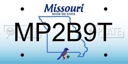 MP2B9T Missouri License Plate