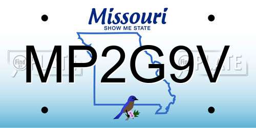 MP2G9V Missouri License Plate