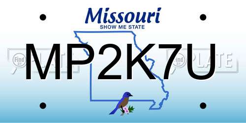 MP2K7U Missouri License Plate