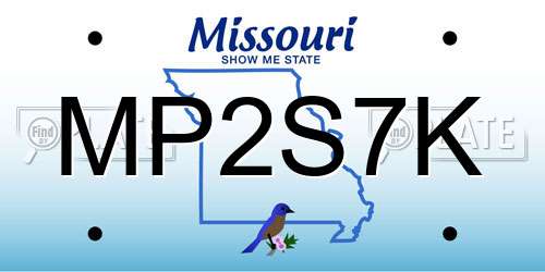 MP2S7K Missouri License Plate