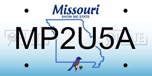 MP2U5A Missouri License Plate