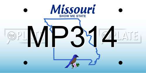 MP314 Missouri License Plate