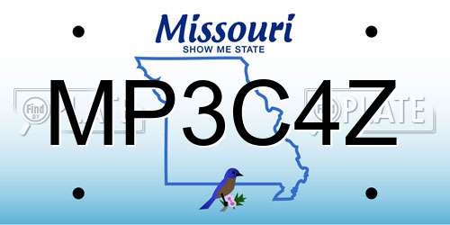 MP3C4Z Missouri License Plate
