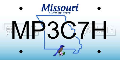 MP3C7H Missouri License Plate