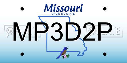 MP3D2P Missouri License Plate