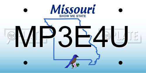 MP3E4U Missouri License Plate