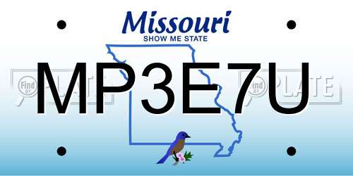 MP3E7U Missouri License Plate