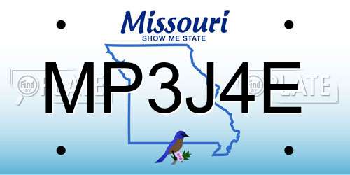MP3J4E Missouri License Plate