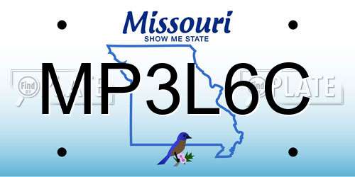 MP3L6C Missouri License Plate