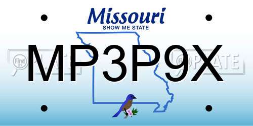 MP3P9X Missouri License Plate