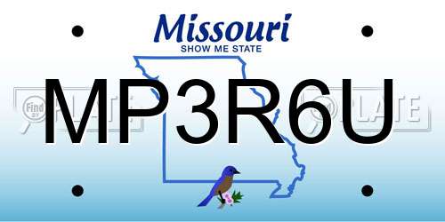 MP3R6U Missouri License Plate