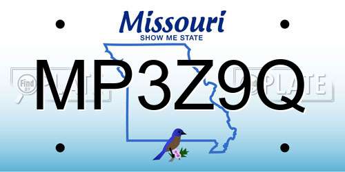 MP3Z9Q Missouri License Plate