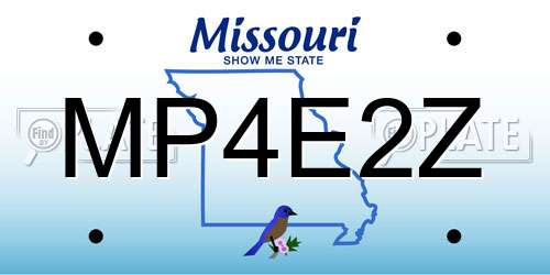 MP4E2Z Missouri License Plate