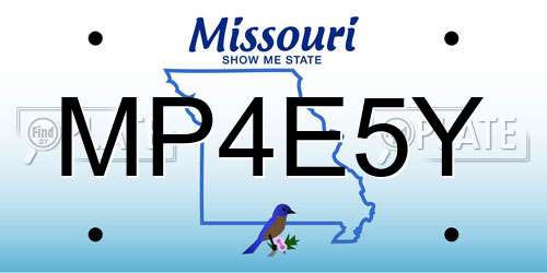 MP4E5Y Missouri License Plate