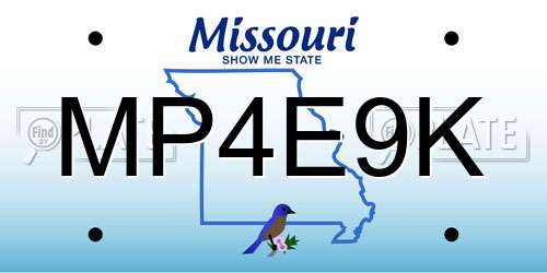 MP4E9K Missouri License Plate