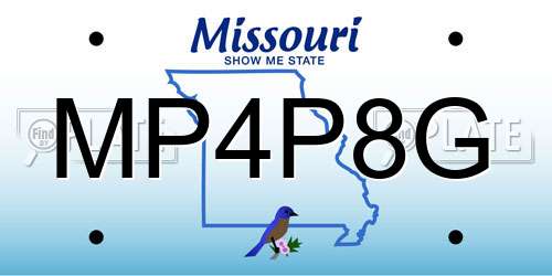 MP4P8G Missouri License Plate