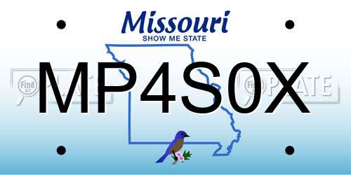 MP4S0X Missouri License Plate
