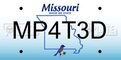 MP4T3D Missouri License Plate