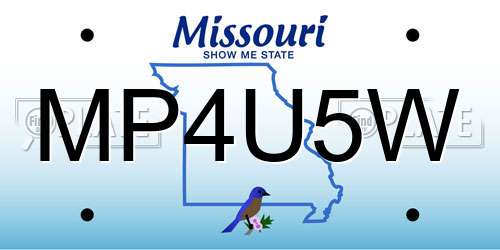 MP4U5W Missouri License Plate