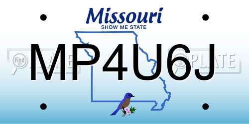 MP4U6J Missouri License Plate