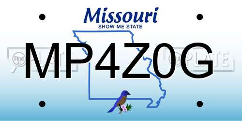 MP4Z0G Missouri License Plate