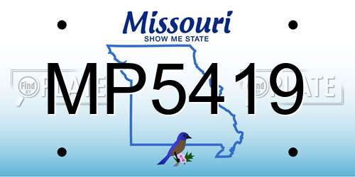 MP5419 Missouri License Plate