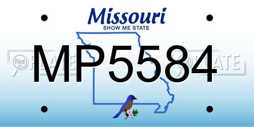 MP5584 Missouri License Plate