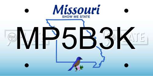MP5B3K Missouri License Plate