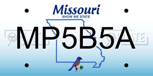 MP5B5A Missouri License Plate