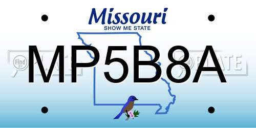 MP5B8A Missouri License Plate
