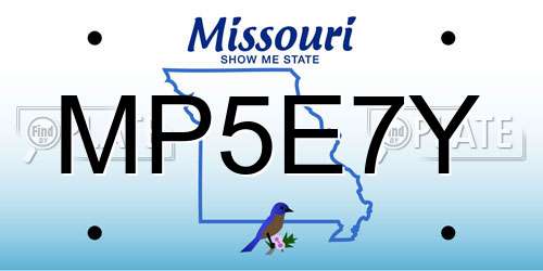 MP5E7Y Missouri License Plate