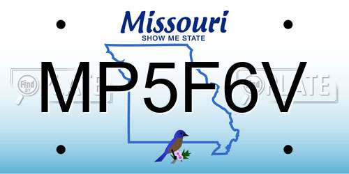 MP5F6V Missouri License Plate