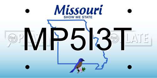 MP5I3T Missouri License Plate