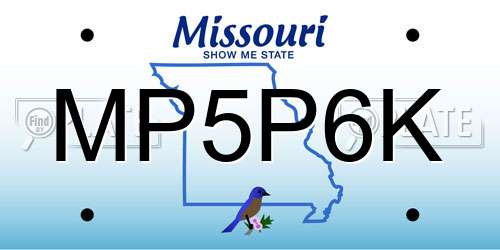 MP5P6K Missouri License Plate