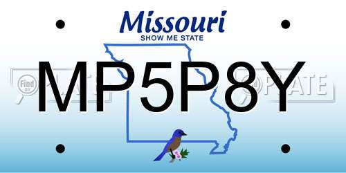 MP5P8Y Missouri License Plate