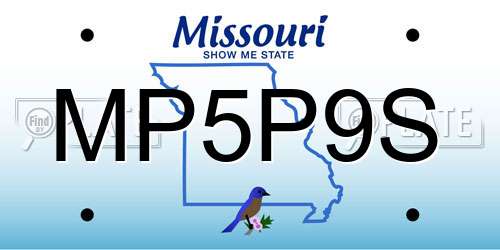MP5P9S Missouri License Plate